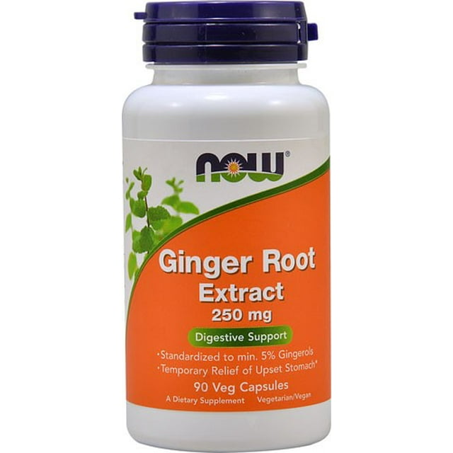 NOW Foods Vegetarian Ginger Root Extract Digestive Support, 250mg, 90 Ct