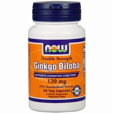 NOW Foods Vegetarian Ginkgo Biloba Cognitive Function Support, 120mg, 50 Ct