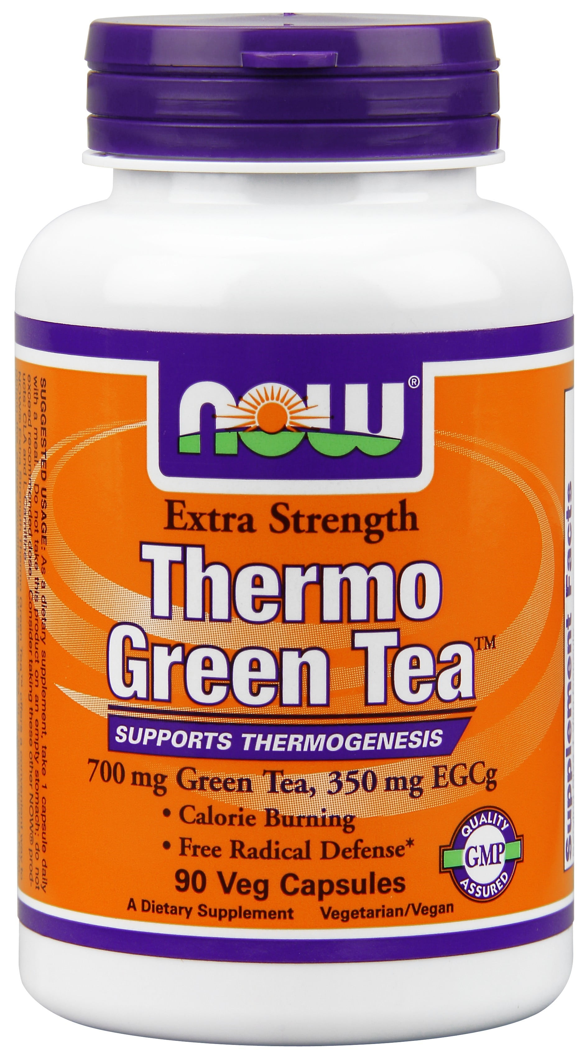 NOW Supplements, Thermo Green Tea™, Extra Strength, with 700 mg Green Tea  and 350 mg EGCg, 90 Veg Capsules (Pack of 3)
