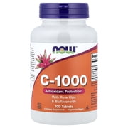 NOW Supplements, Vitamin C-1,000 with Rose Hips & Bioflavonoids, Antioxidant Protection*, 100 Tablets