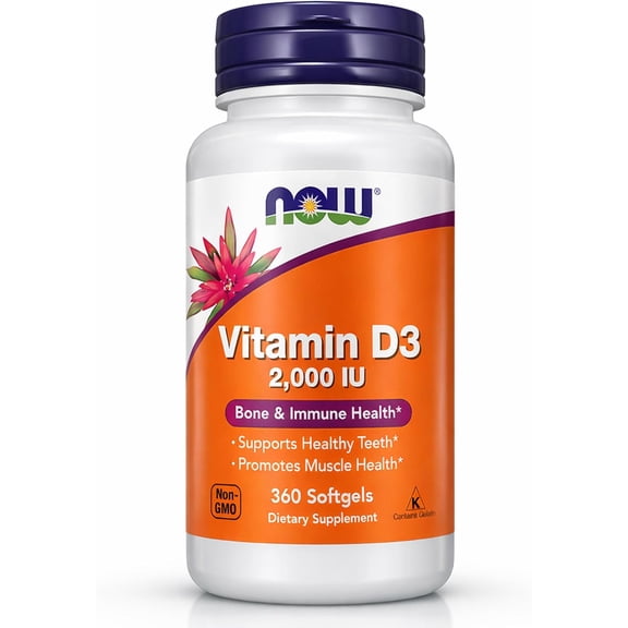 NOW Foods - Vitamin D-3 2000 IU High Potency, Structural Support* 360 softgels