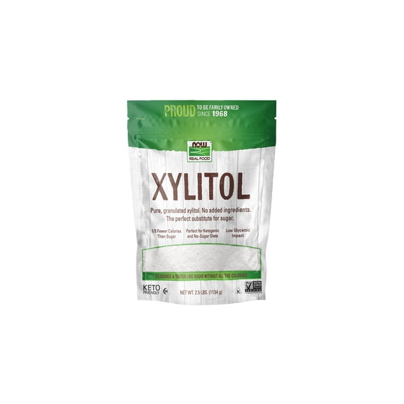 NOW Foods, Xylitol, Pure with No Added Ingredients, Keto-Friendly, Low Glycemic Impact, Low Calorie, 2.5-Pound (Packaging May Vary)