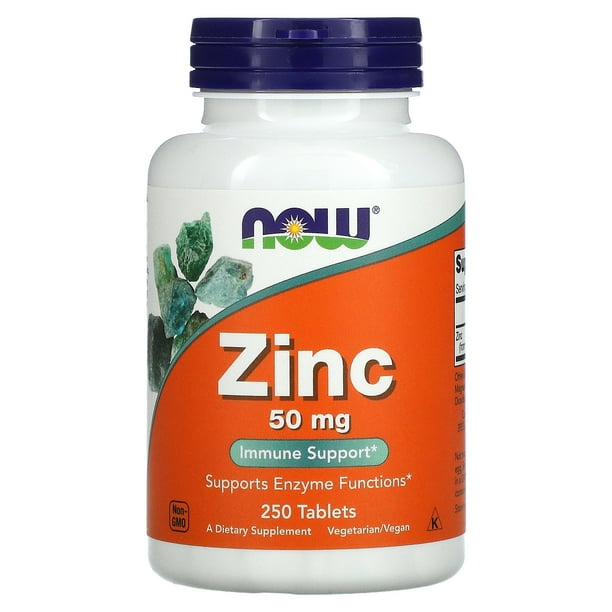 NOW Foods, Zinc, 50 mg, 250 Tablets Walmart Business Supplies