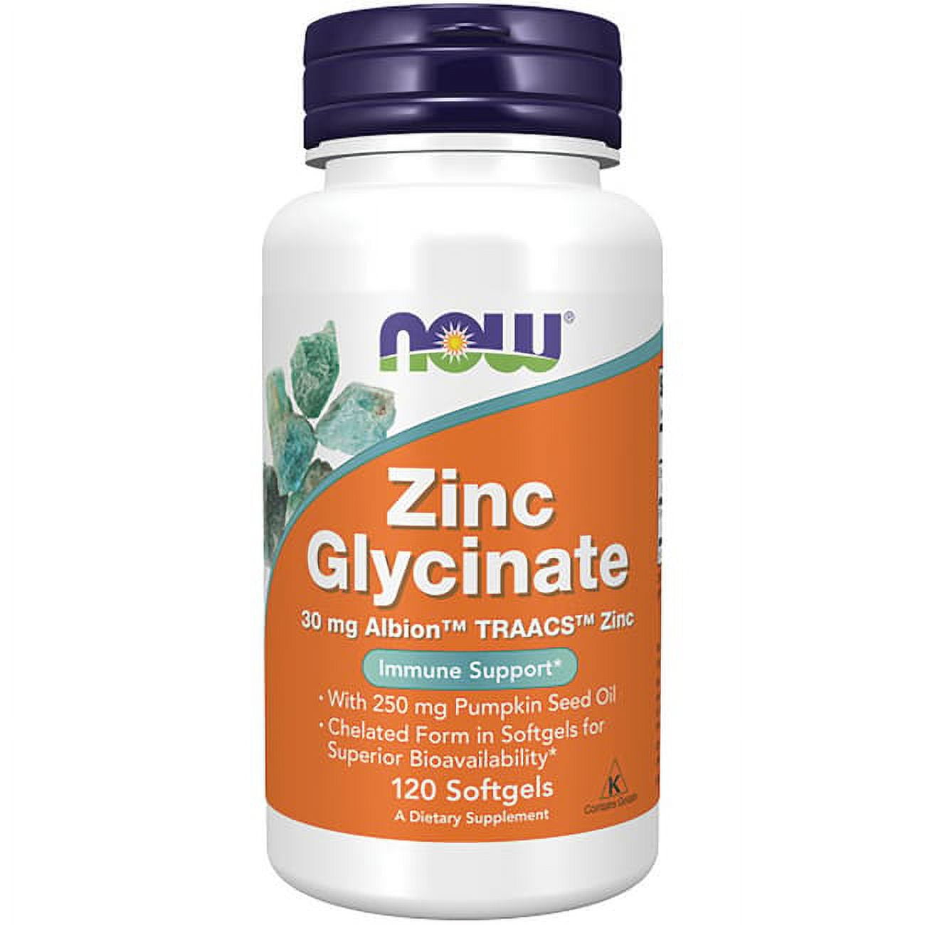 NOW Foods Zinc Glycinate Prostate Health Support, 120 Ct
