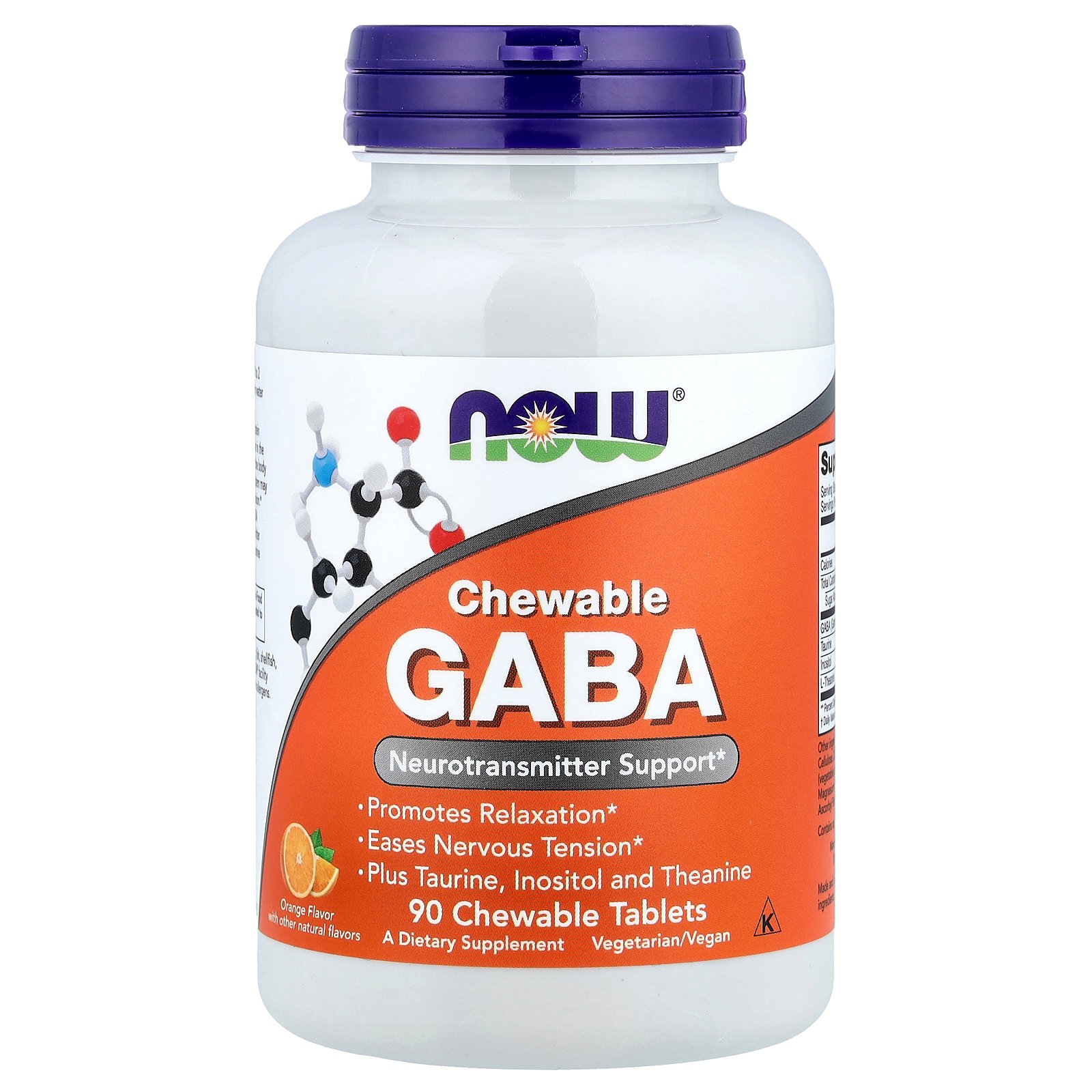 NOW Gaba 250Mg 90 Chewable Tablets