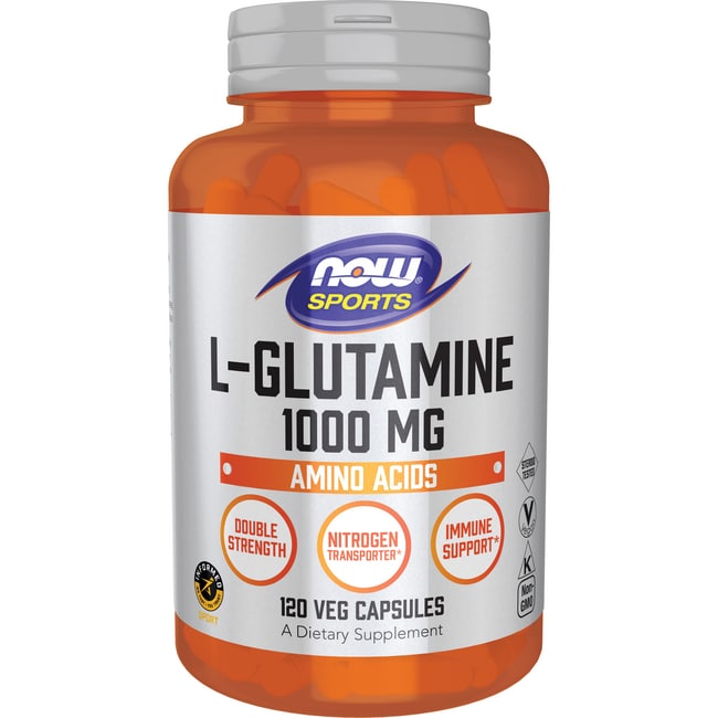 NOW Glutamine 1000 MG Capsules, 120 Ct - image 1 of 3