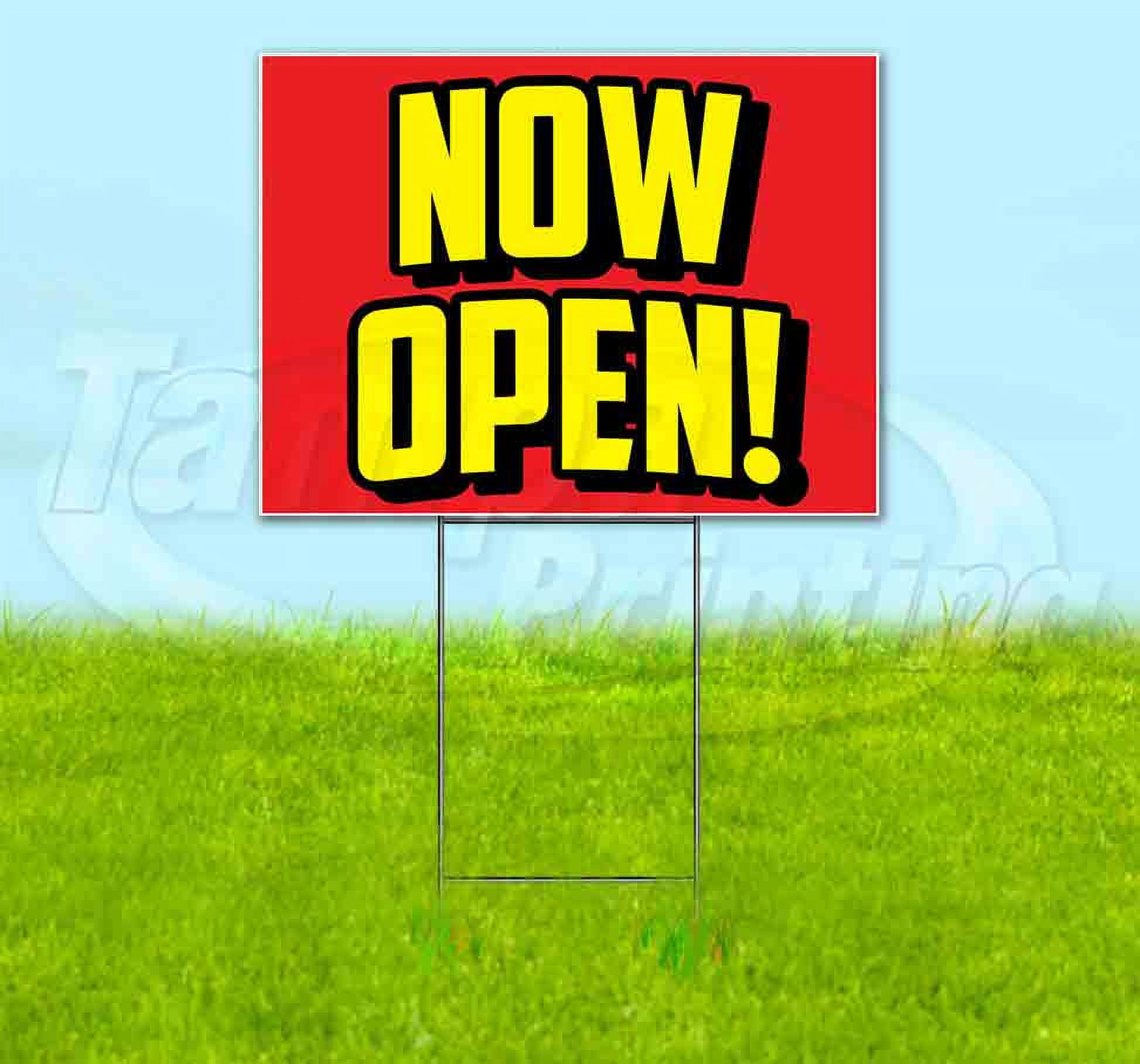 Sign Step Red NOW OPEN YELLOW RED (18