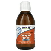 NOW Omega-3 Fish Oil Liquid, Lemon, 7 Fl Oz.