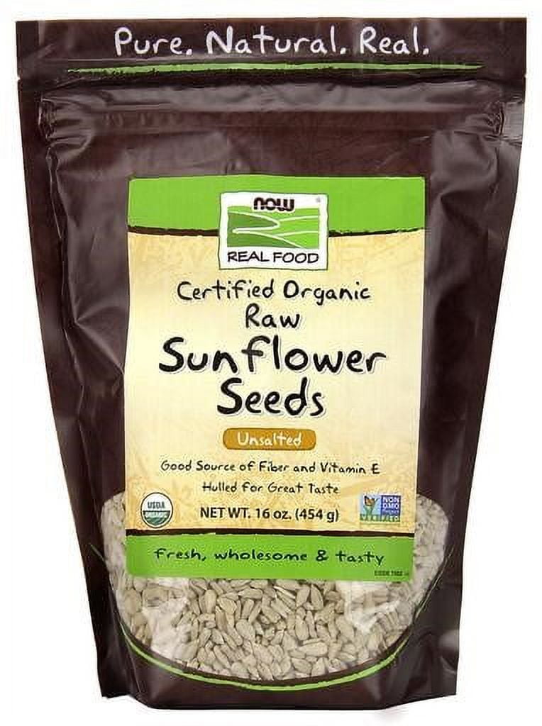 NOW Organic Raw Unsalted Sunflower Seeds, 16 Oz