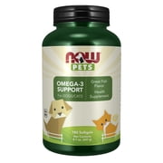NOW Pet Health, Omega 3 Supplement, Formulated for Cats & Dogs, NASC Certified, 180 Softgels