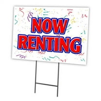 NOW RENTING 18"x24" Yard Sign & Stake | Advertise Your Business | Stake Included Image On Front Only | Made in The USA