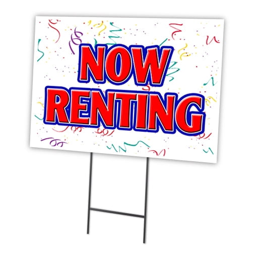 NOW RENTING 18"x24" Yard Sign & Stake | Advertise Your Business | Stake Included Image On Front Only | Made in The USA