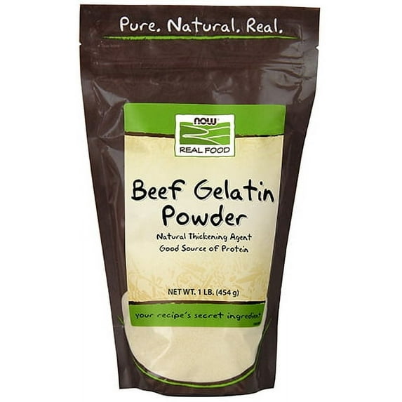 NOW Real Food Beef Gelatin Protein Powder, 1 Lb