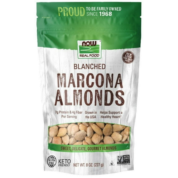 NOW Real Food - Marcona Almonds (Blanched) - 8 oz (227 Grams) by NOW