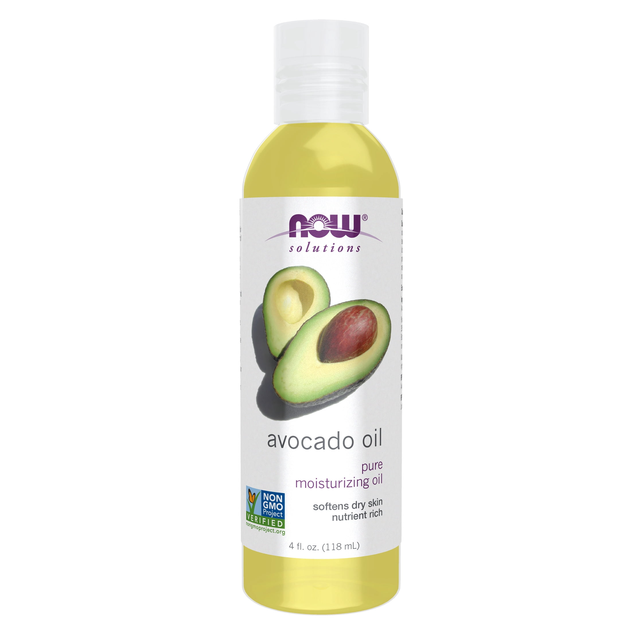 NOW Solutions, Avocado Oil, 100% Pure Moisturizing Oil, Nutrient Rich and Hydrating, 4-Ounce