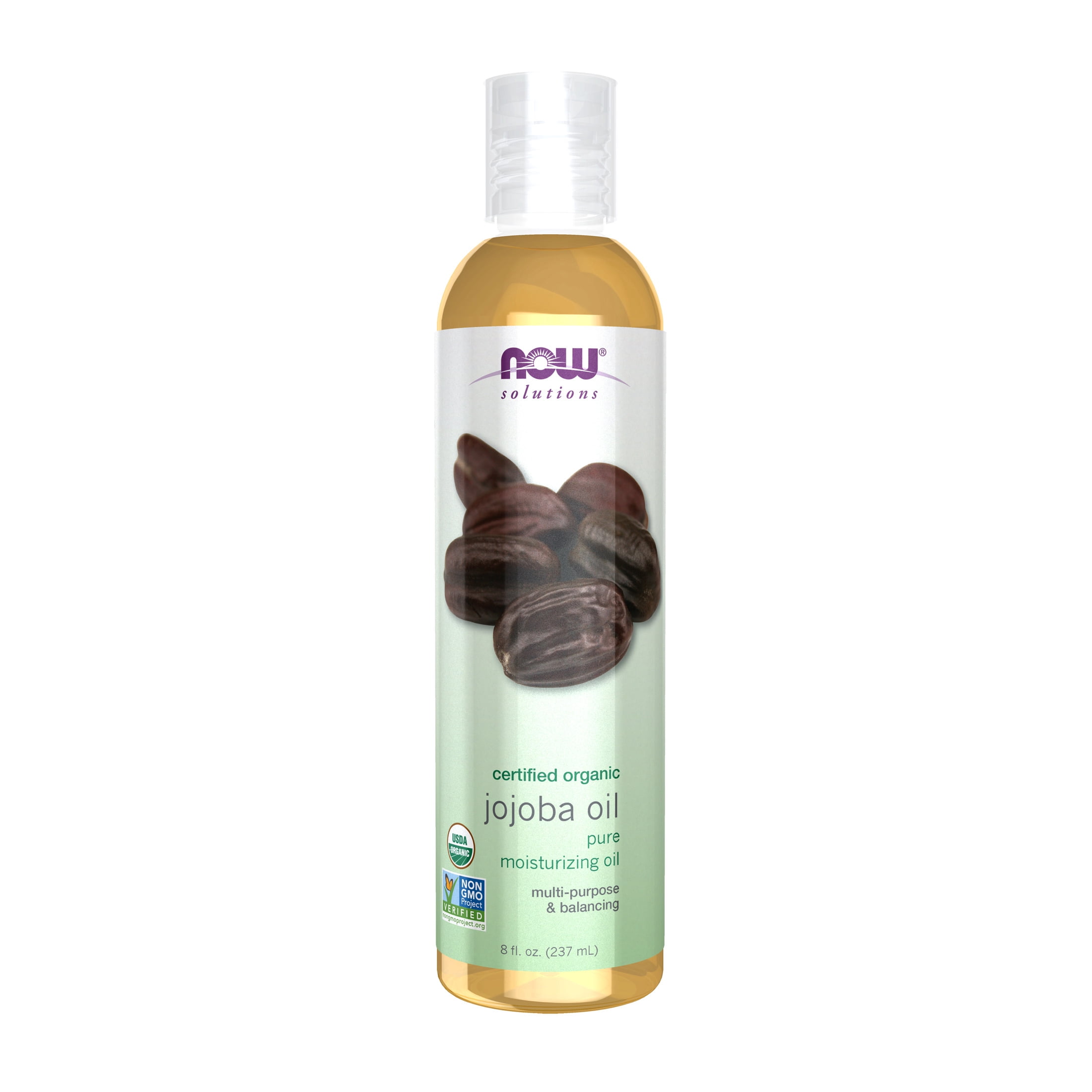 NOW Solutions, Organic Jojoba Oil, Moisturizing Multi-Purpose Oil for Face, Hair and Body, 8-Ounce