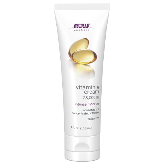 NOW Solutions, Vitamin E Cream 28,000 IU, Intense Moisture, Concentrated Vitamin E, 4-Ounce
