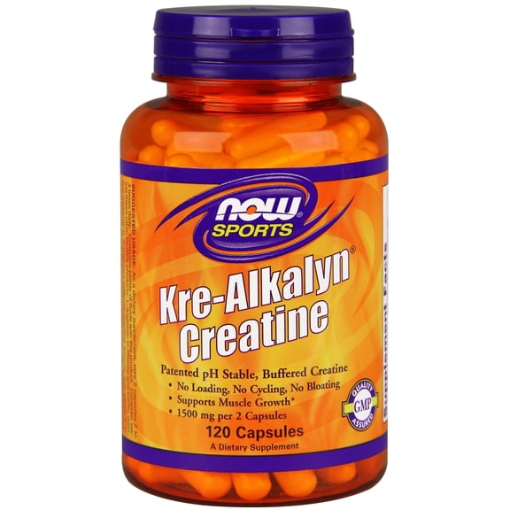 NOW Sports Kre-Alkalyn Creatine Capsules, 120 Ct