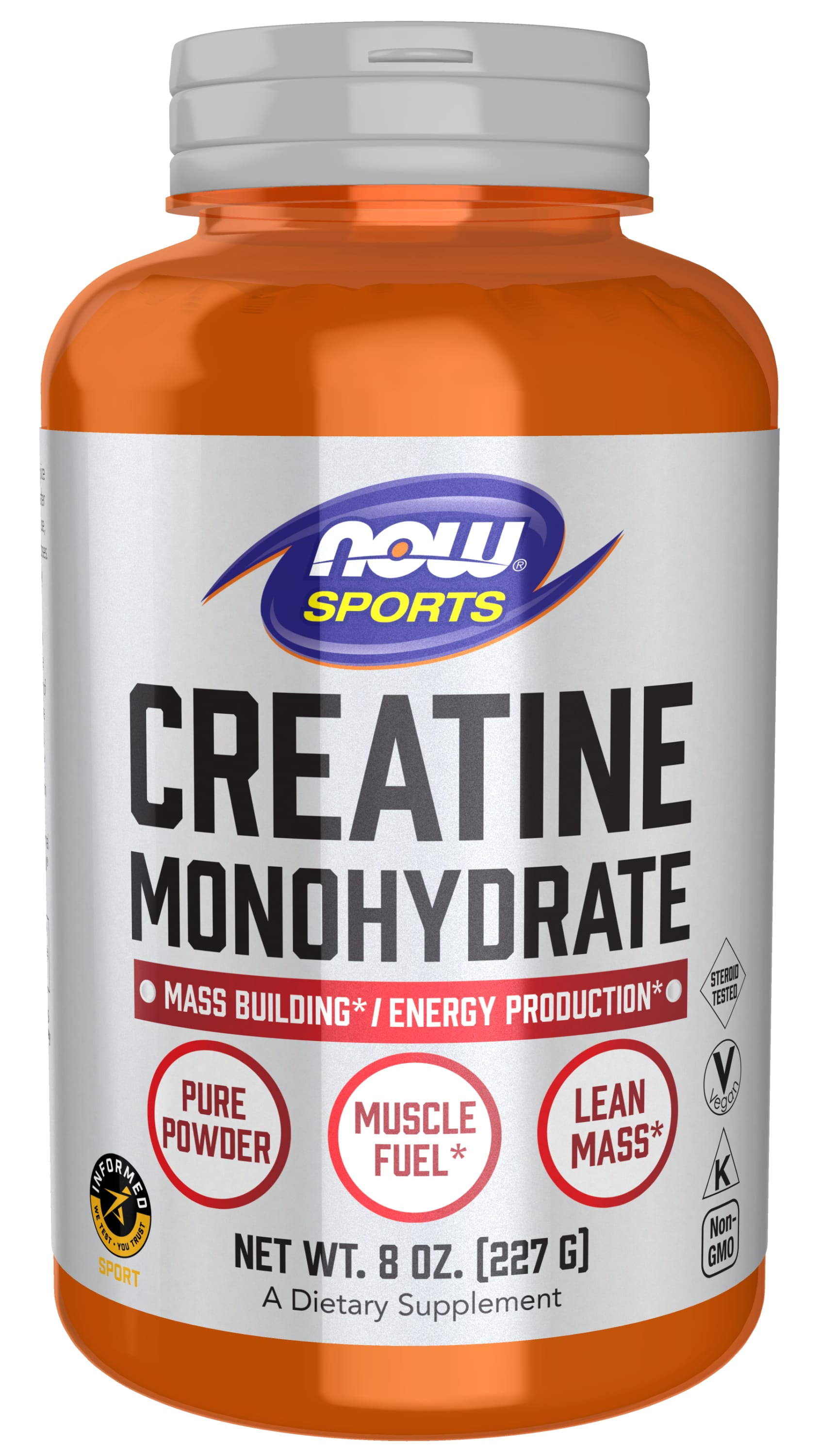 NOW Sports Nutrition, Creatine Monohydrate Powder, Mass Building*/Energy Production*, 8-Ounce