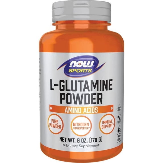 NOW Sports Nutrition, L-Glutamine Pure Powder, Nitrogen Transporter*, Amino Acid, 6-Ounce