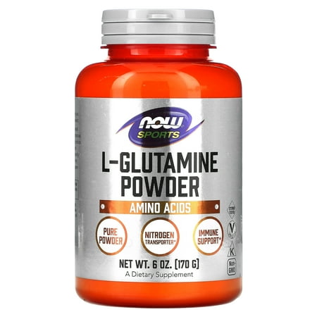 NOW Sports Nutrition, L-Glutamine Pure Powder, Nitrogen Transporter*, Amino Acid, 6-Ounce