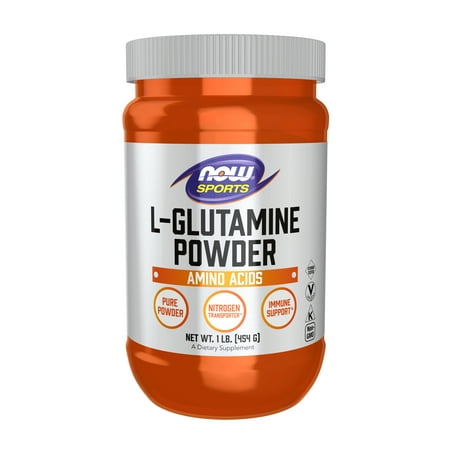 NOW Sports Nutrition, L-Glutamine Pure Powder, Nitrogen Transporter*, Amino Acid, Unflavored, 1-Pound