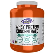 NOW Sports Nutrition, Whey Protein Concentrate, 24 G With BCAAs, Unflavored Powder, 5-Pound