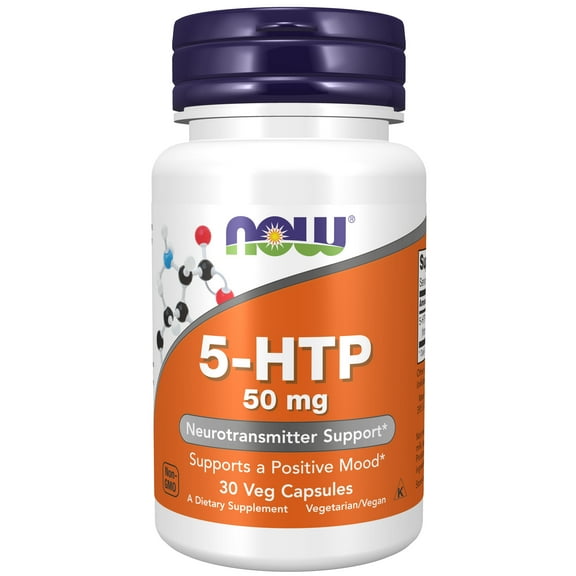 NOW Supplements, 5-HTP (5-hydroxytryptophan) 50 mg, Neurotransmitter Support*, 30 Veg Capsules