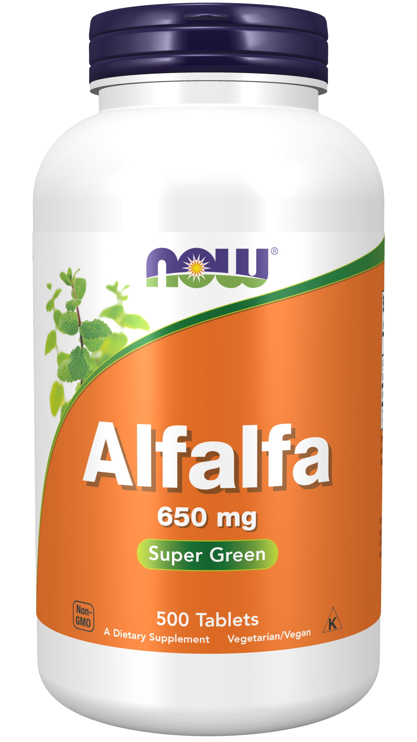 NOW Supplements, Alfalfa 650 mg source of Vitamin K, Green Superfoods