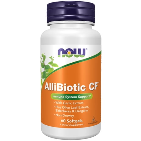 NOW Supplements for Immunity, AlliBiotic CF™ with Garlic Extract, Elderberry & Oregano, 60 Softgels