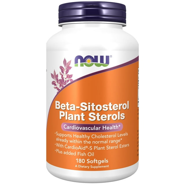 NOW Supplements, Beta-Sitosterol Plant Sterols with CardioAid®-S Plant Sterol Esters and Added Fish Oil, 180 Softgels