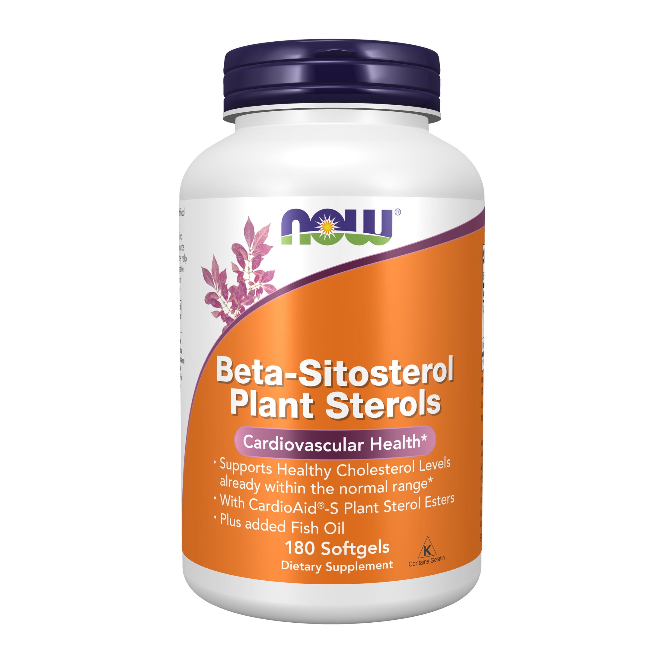 NOW Supplements, Beta-Sitosterol Plant Sterols with CardioAid-S Plant  Sterol Esters and Added Fish Oil, 180 Softgels