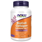 NOW Supplements, BioCell Collagen  Hydrolyzed Type II, Clinically Validated, 120 Veg Capsules