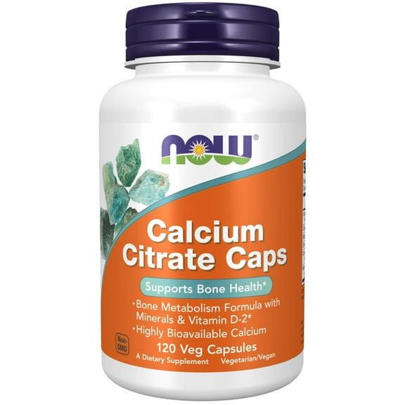 NOW Supplements, Calcium Citrate with Vitamin D, Magnesium, Zinc, Copper, and Manganese, 120 Veg Capsules