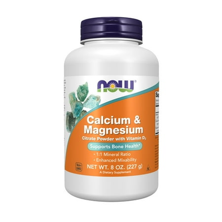 NOW Supplements, Calcium & Magnesium Citrate Powder with Vitamin D3, Supports Bone Health*, 8-Ounce