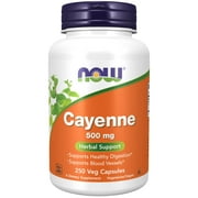 NOW Supplements, Cayenne Capsicum annuum 500 mg, Herbal Support, 250 Veg Capsules