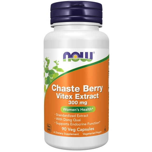 NOW Supplements, Chaste Berry Vitex Extract 300 mg with Dong Quai, Women's Health*, 90 Veg Capsules