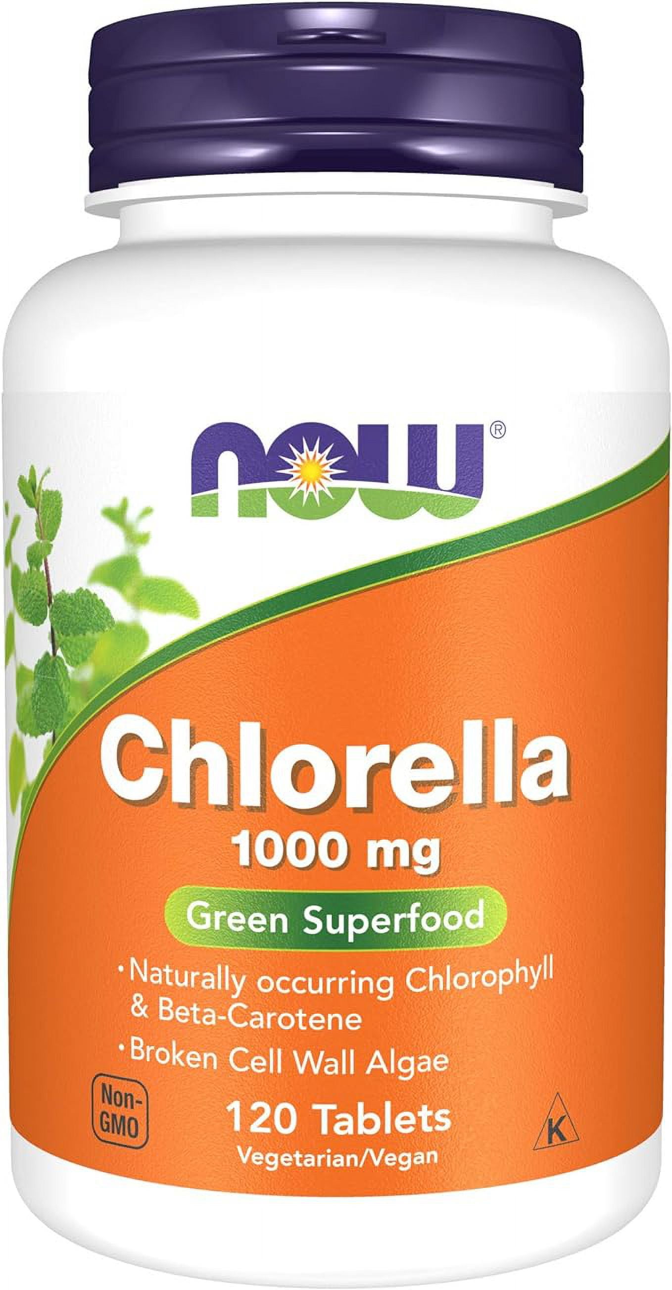 NOW Supplements, Chlorella 1000 mg with naturally occurring Chlorophyll