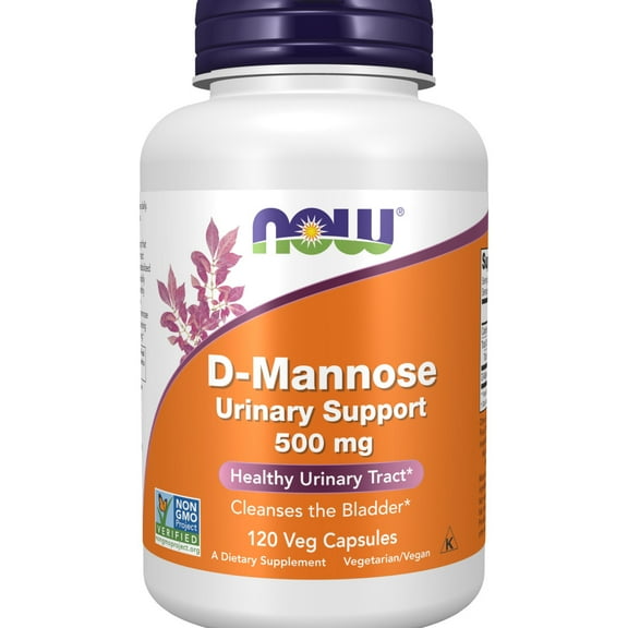NOW Supplements, D-Mannose 500 mg, Non-GMO Project Verified, Healthy Urinary Tract*, 120 Veg Capsules