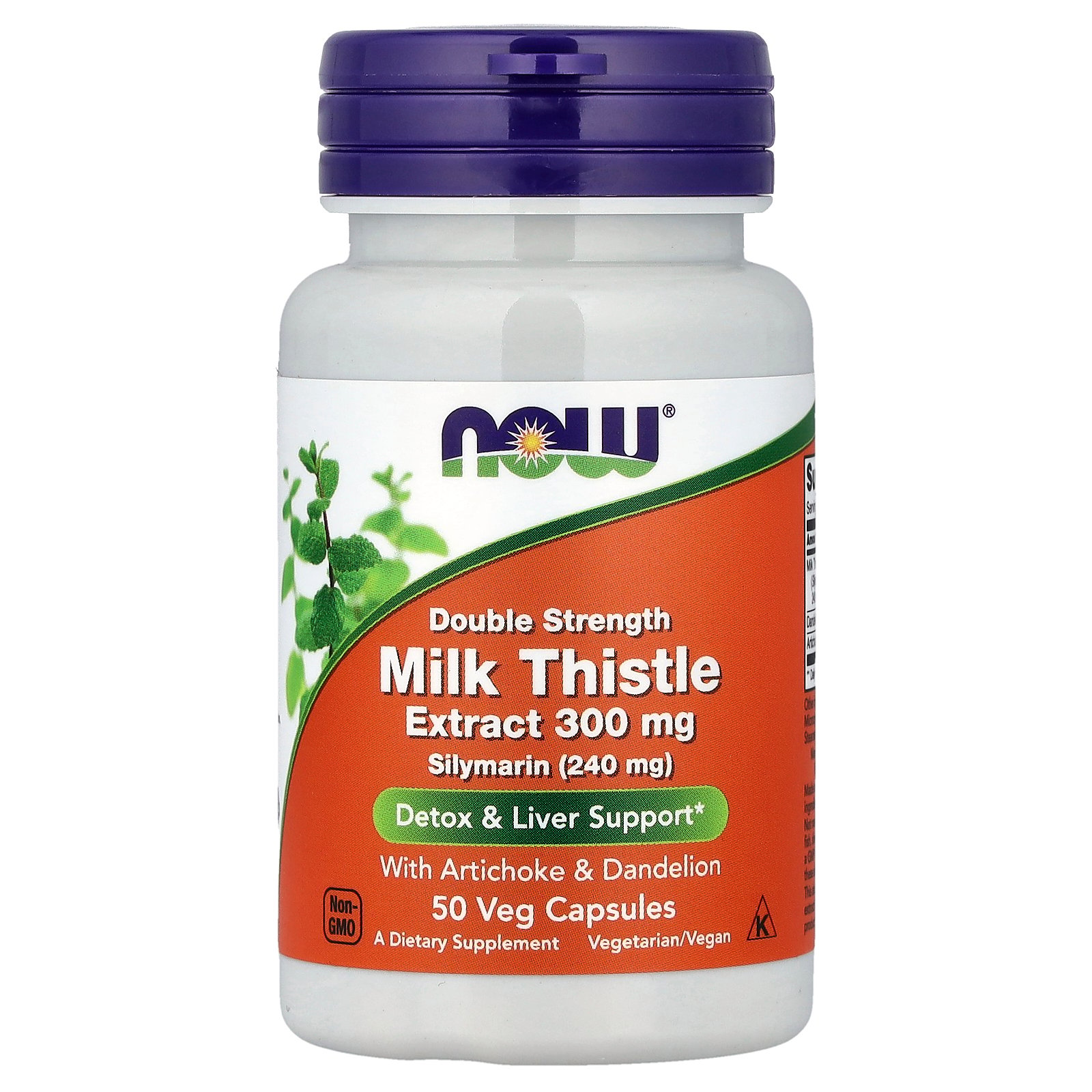 Dandelion Extractor NOW Foods 100 Veg Capsules - Double Strength Milk Thistle Extract 300 ...