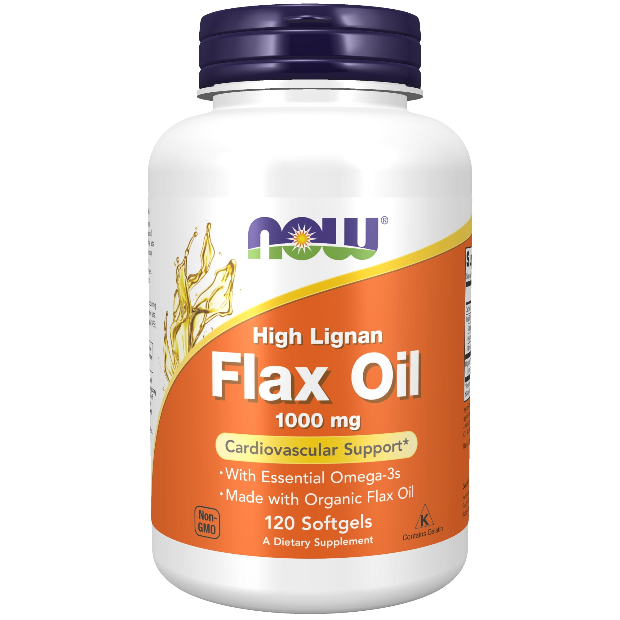 NOW Supplements, Flax Oil 1000 mg made with Flax Oil, High Lignan, 120 Softgels