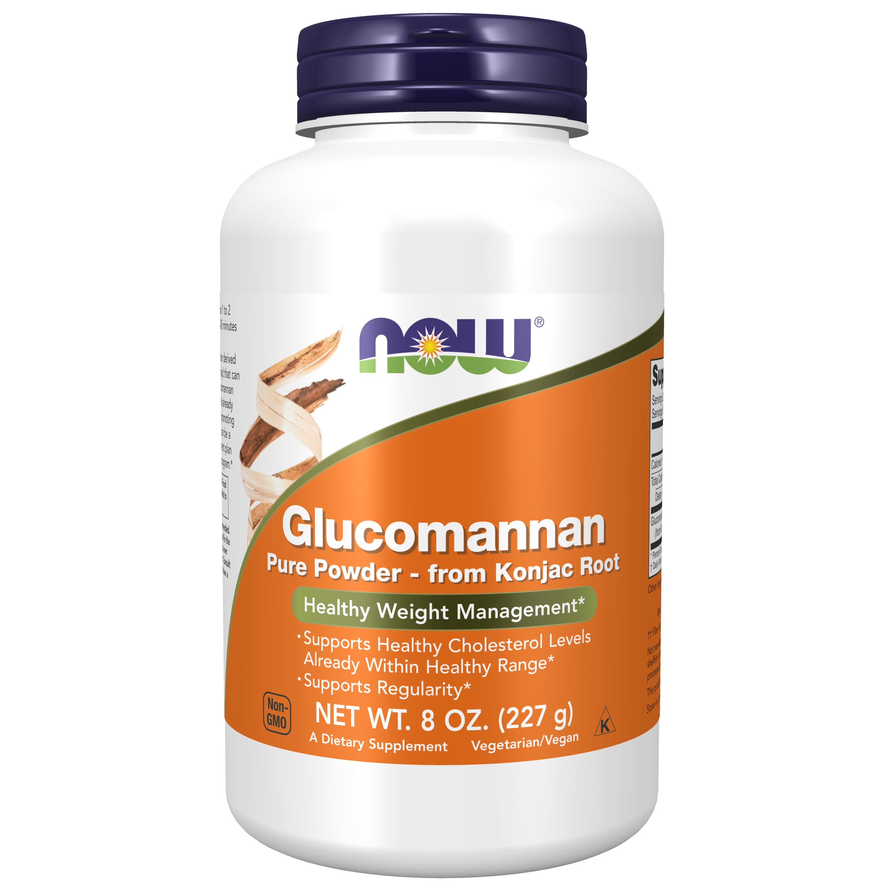 NOW Supplements, Glucomannan (Amorphophallus konjac) Pure Powder, Supports Regularity*, Healthy Weight Management*, 8-Ounce