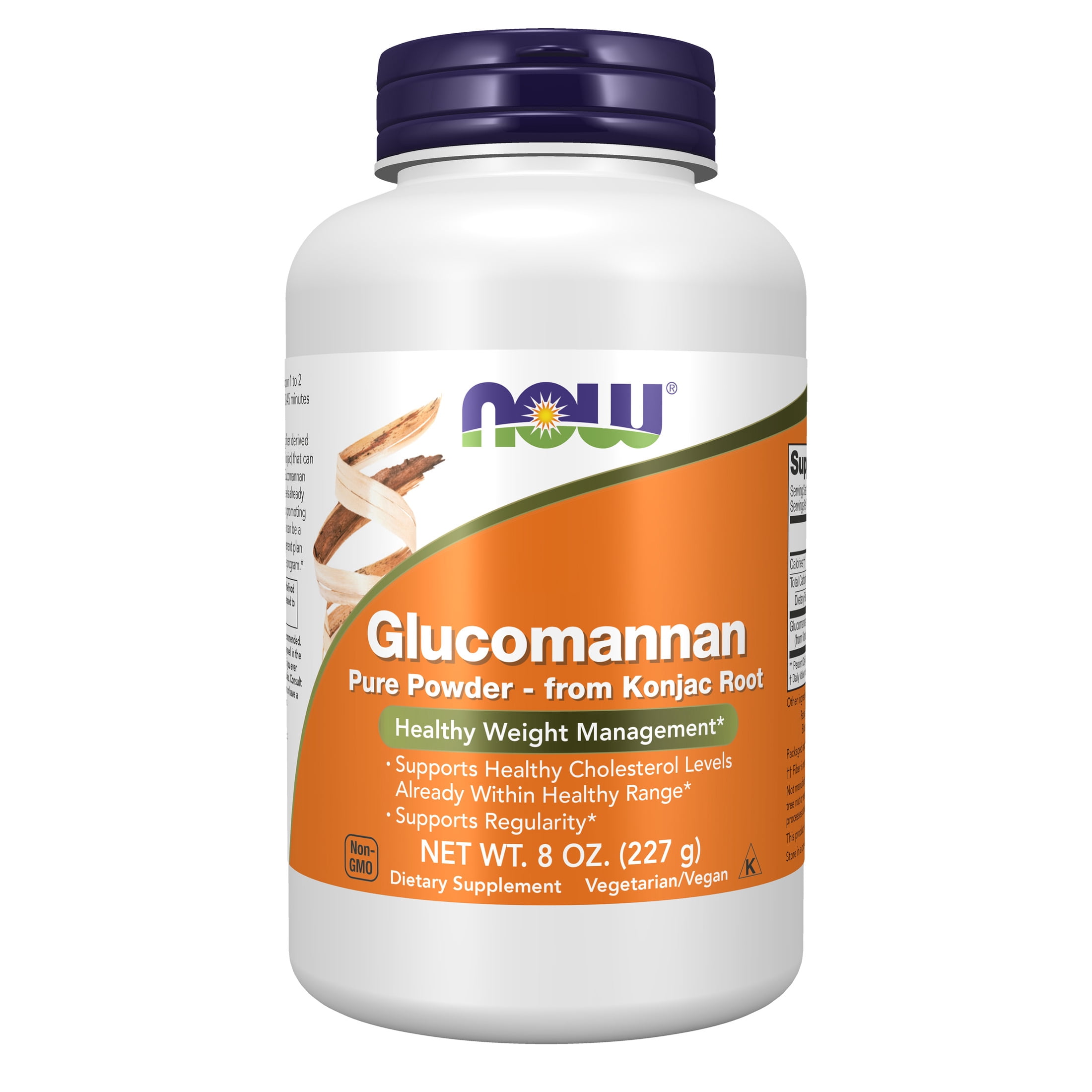 NOW Supplements, Glucomannan (Amorphophallus konjac) Pure Powder, Supports Regularity* Healthy Weight Management* 8-Ounce