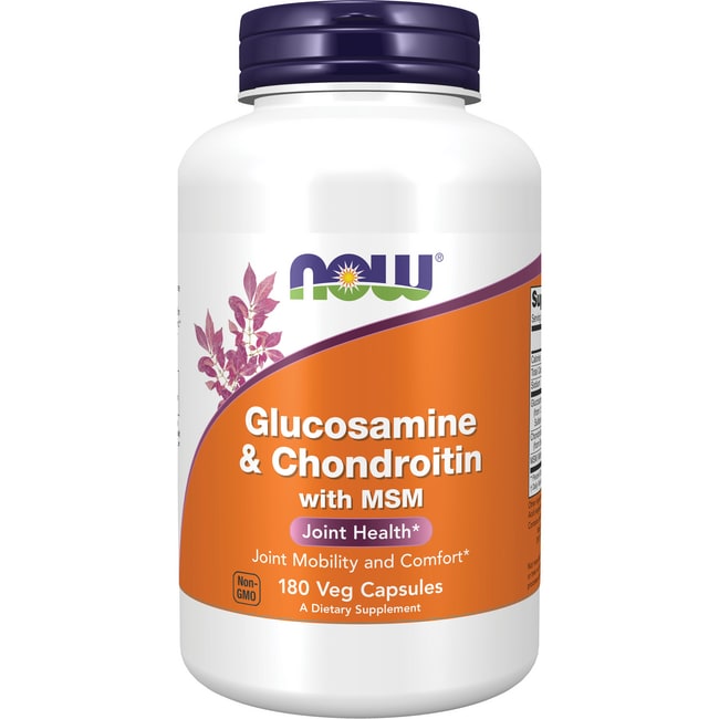 NOW Supplements, Glucosamine & Chondroitin with MSM, Joint Health, Mobility and Comfort, 180 Veg Capsules - image 1 of 2
