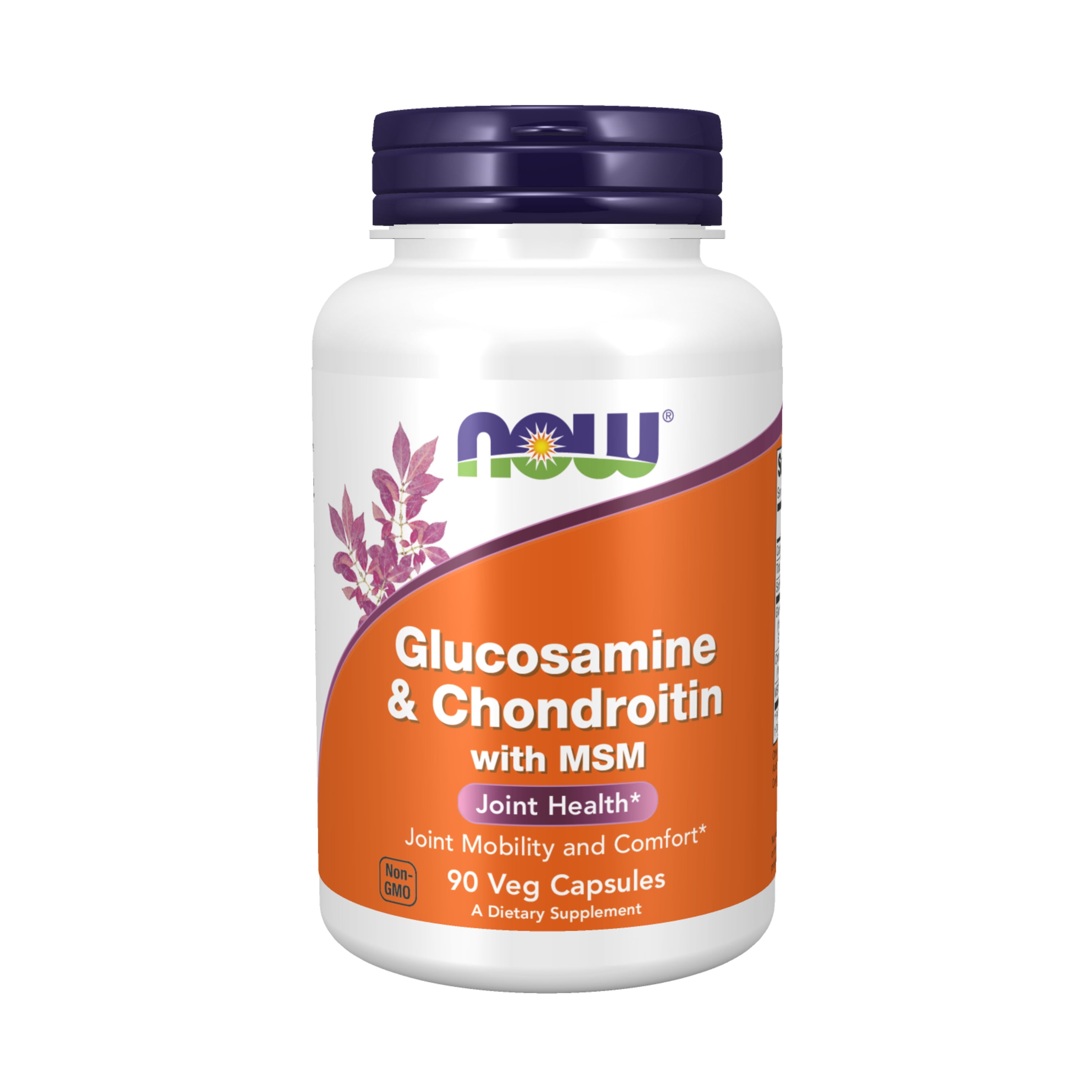NOW Supplements, Glucosamine & Chondroitin with MSM, Joint Health, Mobility and Comfort*, 90 Veg Capsules