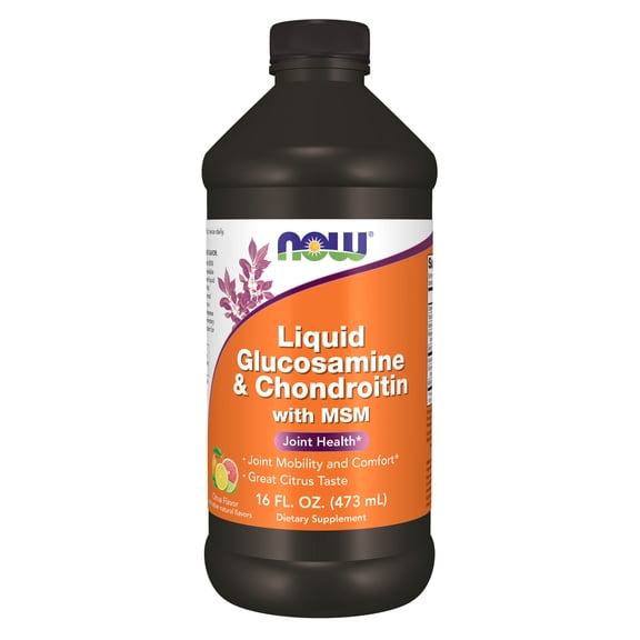 NOW Supplements, Glucosamine & Chondroitin with MSM, Liquid, Joint Health, Mobility and Comfort*, 16-Ounce