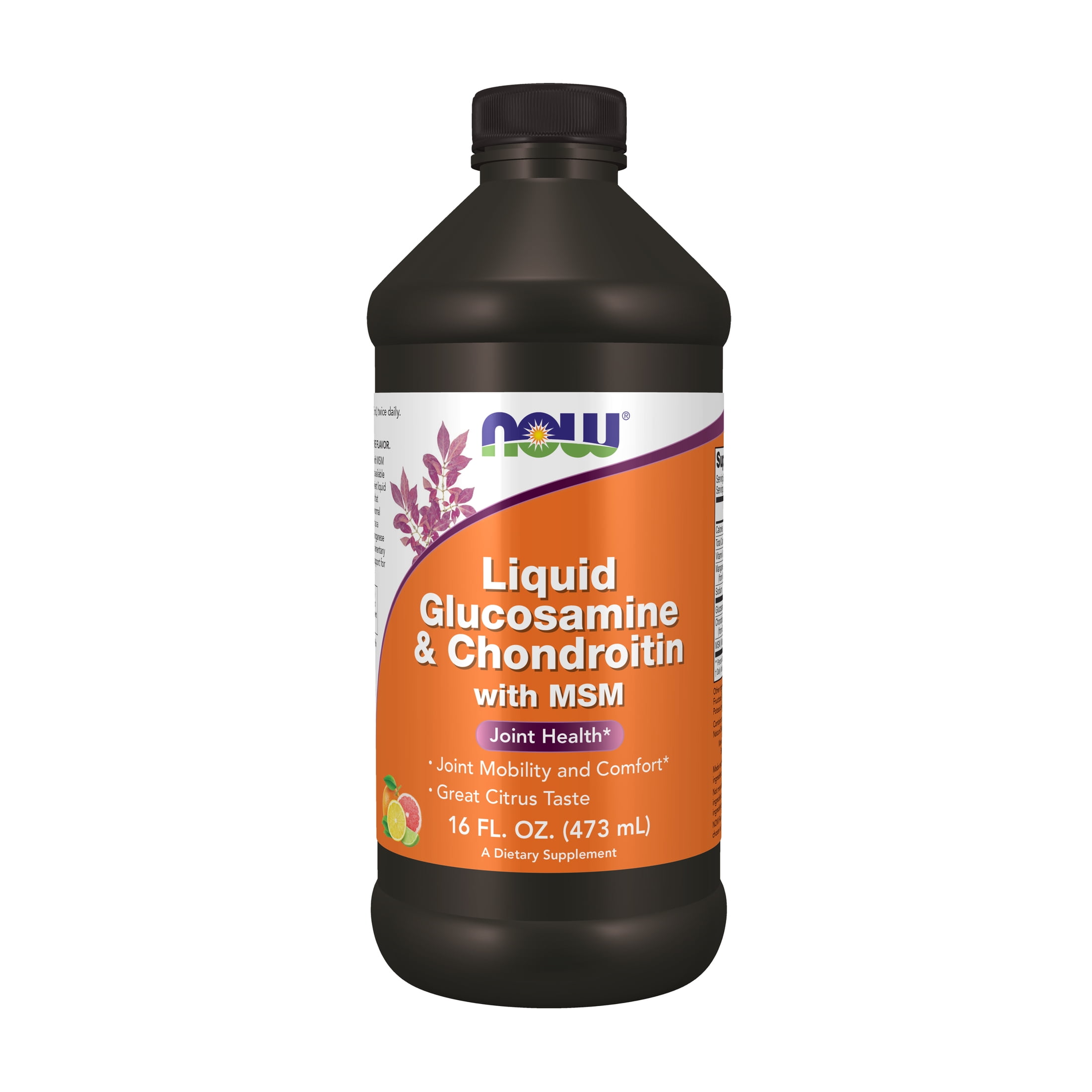 NOW Supplements, Glucosamine & Chondroitin with MSM, Liquid, Joint Health, Mobility and Comfort*, 16-Ounce