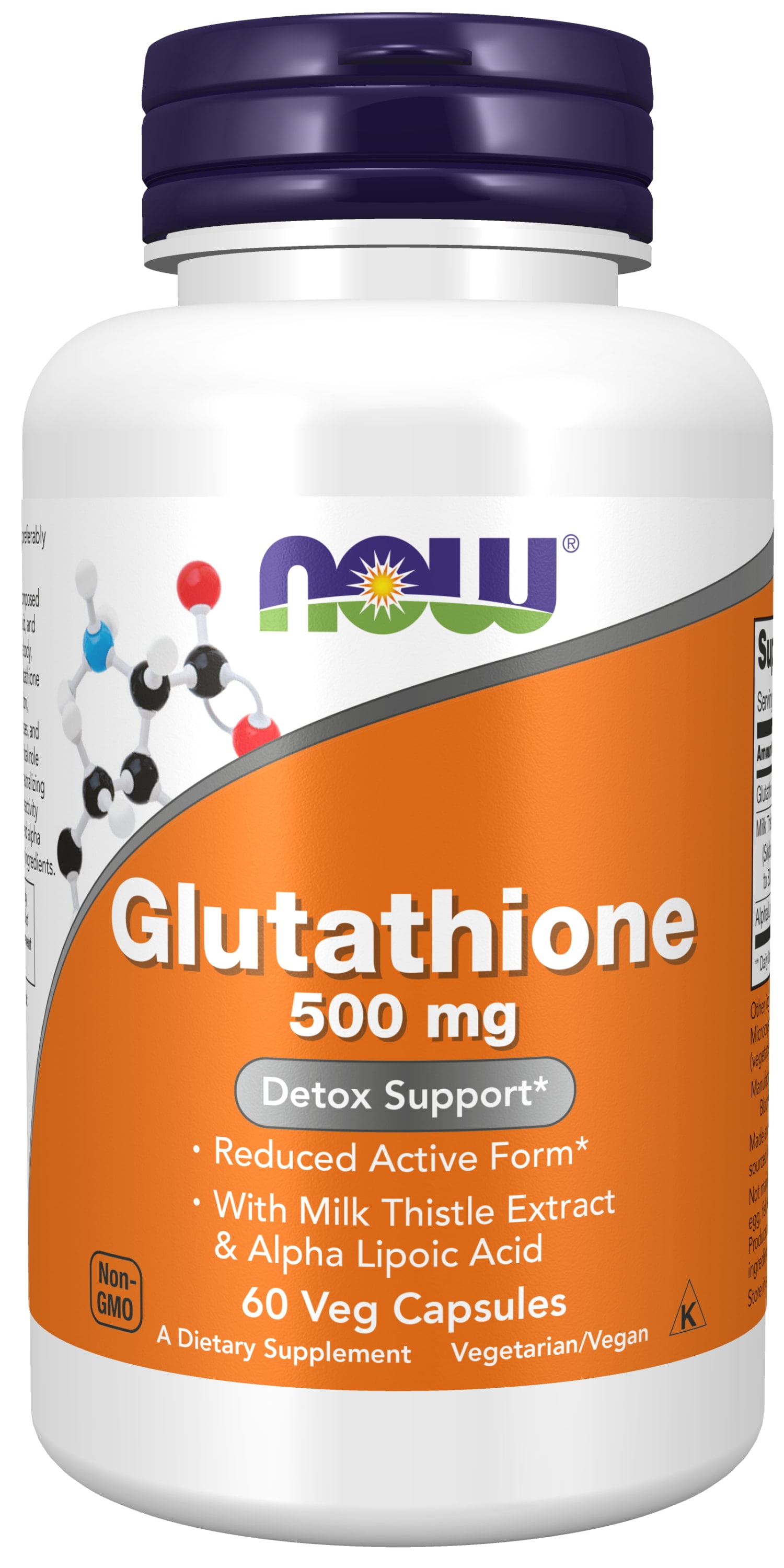 NOW Supplements, Glutathione 500 mg, With Milk Thistle Extract & Alpha