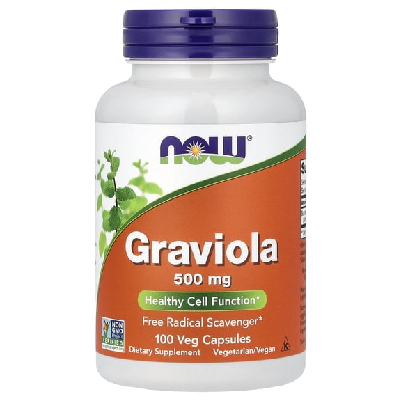 NOW Supplements, Graviola (Annona muricata) 500 mg, Healthy Cell Function*, 100 Veg Capsules