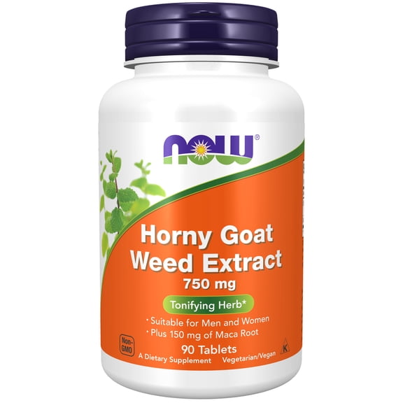 NOW Supplements, Horny Goat Weed Extract 750 mg Plus 150 mg of Maca Root, Tonifying Herb*, 90 Tablets